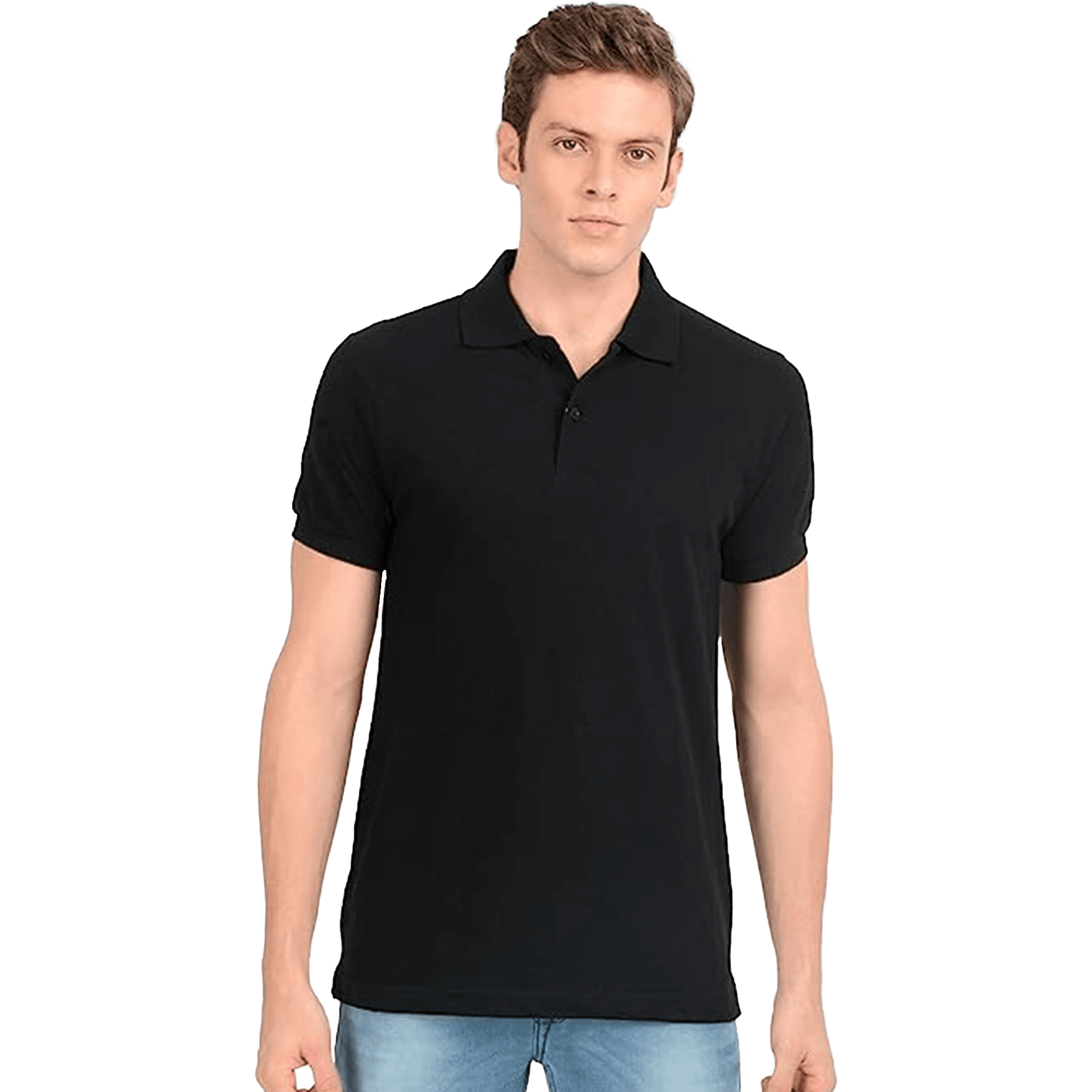 AWG Solid Polo Black T-Shirt