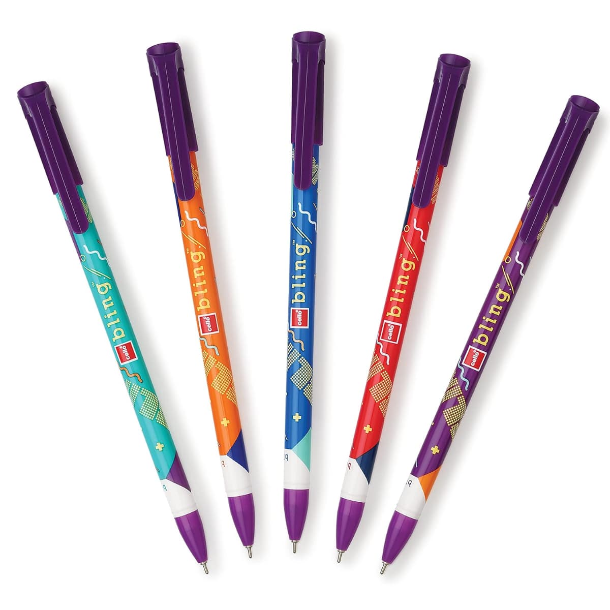 Cello Bling Techno Ball Pen Pack of 5 Blue