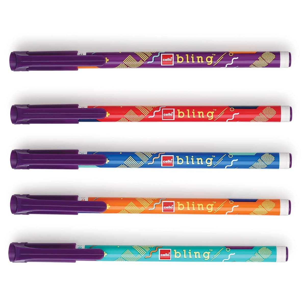 Cello Bling Techno Ball Pen Pack of 5 Blue