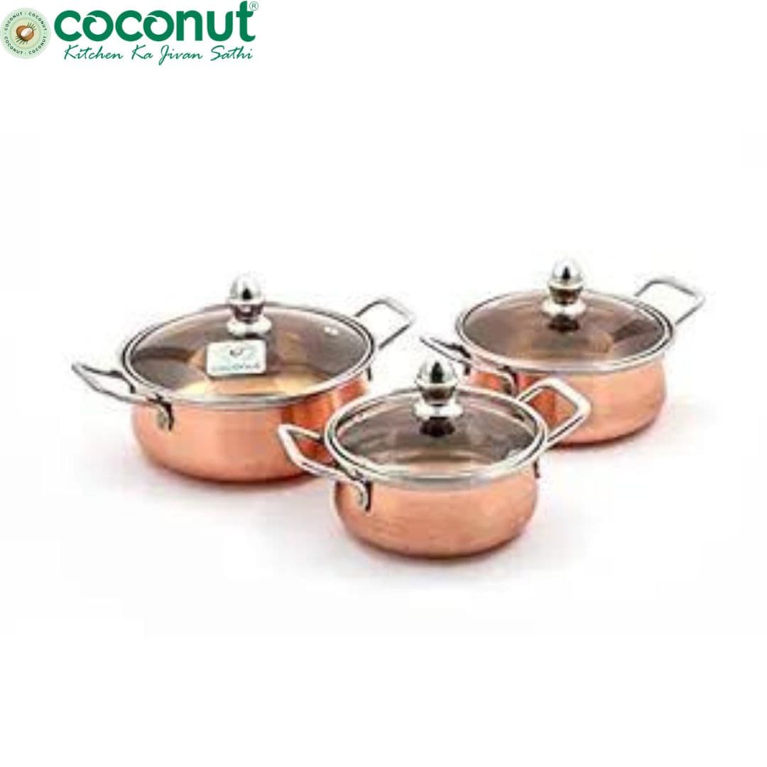 Coconut Minar Copper Gift Set (Glass Lid)|Perfect for Gifting