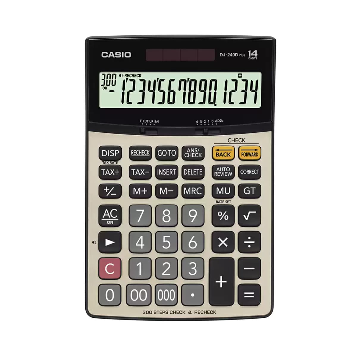 Casio DJ-240D Plus Premium Desktop 14 Digit Bigger Screen Calculator