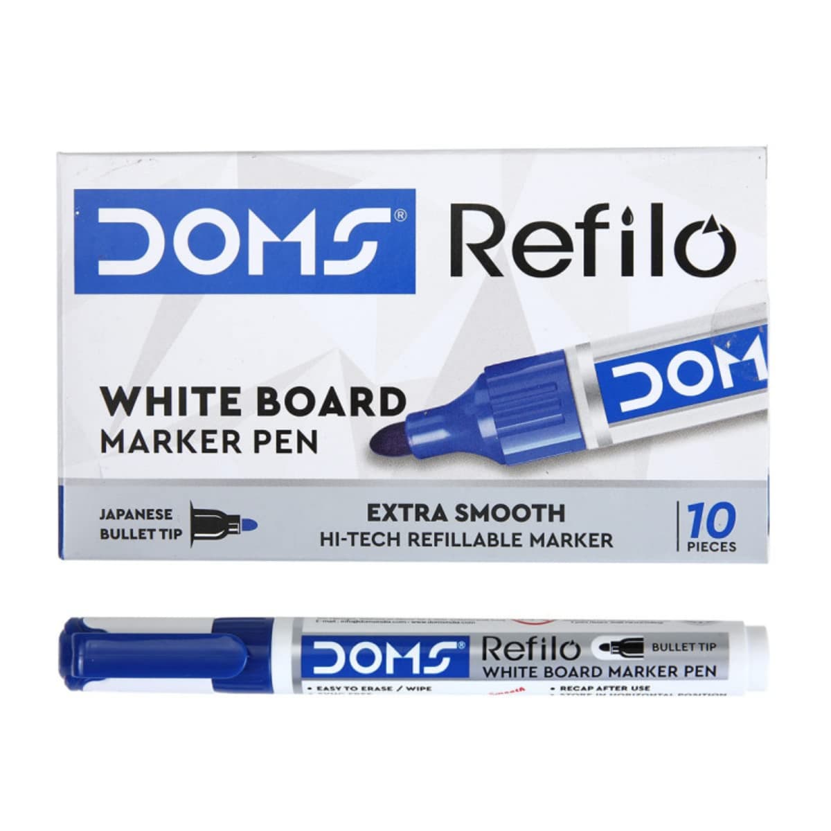 DOMS White Board Marker Blue Pack Of 10