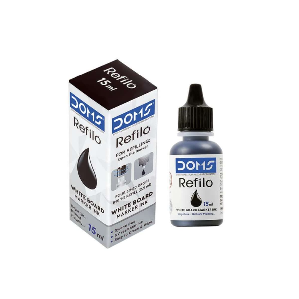 DOMS White Board Marker Ink 15Ml Black