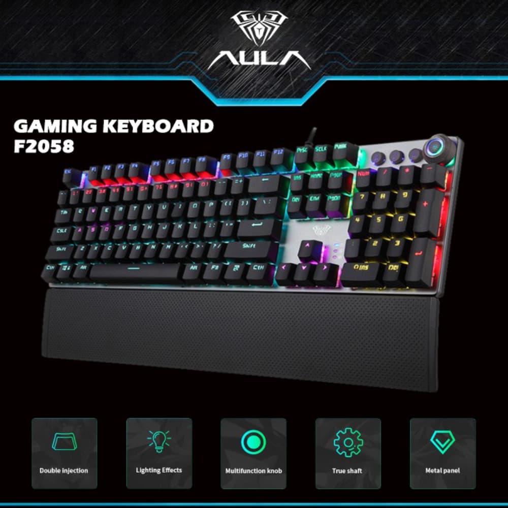 Aula Wired gaming mechanical keyboard Multi Functional