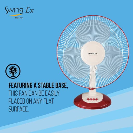 Havells 400 mm Swing Lx Table Fan Cherry 