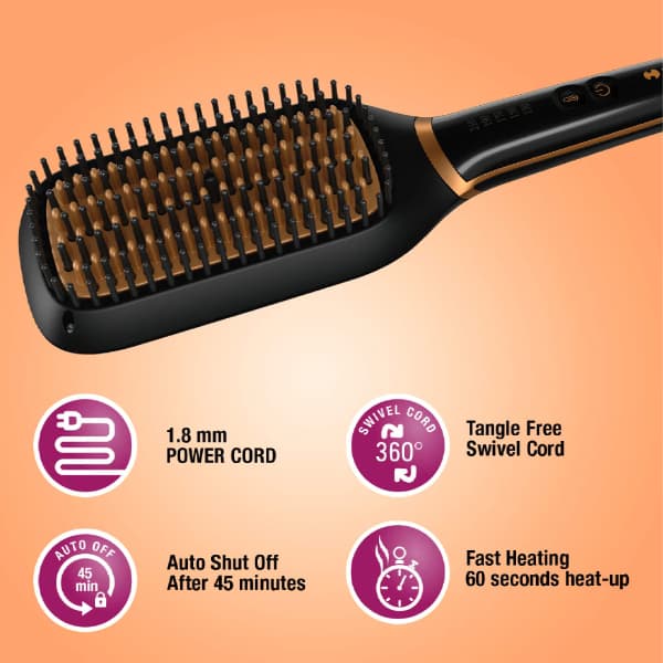 Havells HS4211 Hair Straightening Brush Black