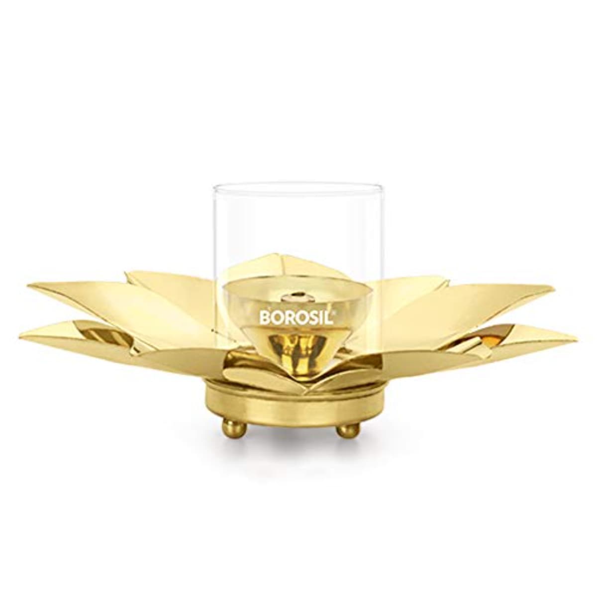 Borosil Lotus Bronze Diya Brass (Small)