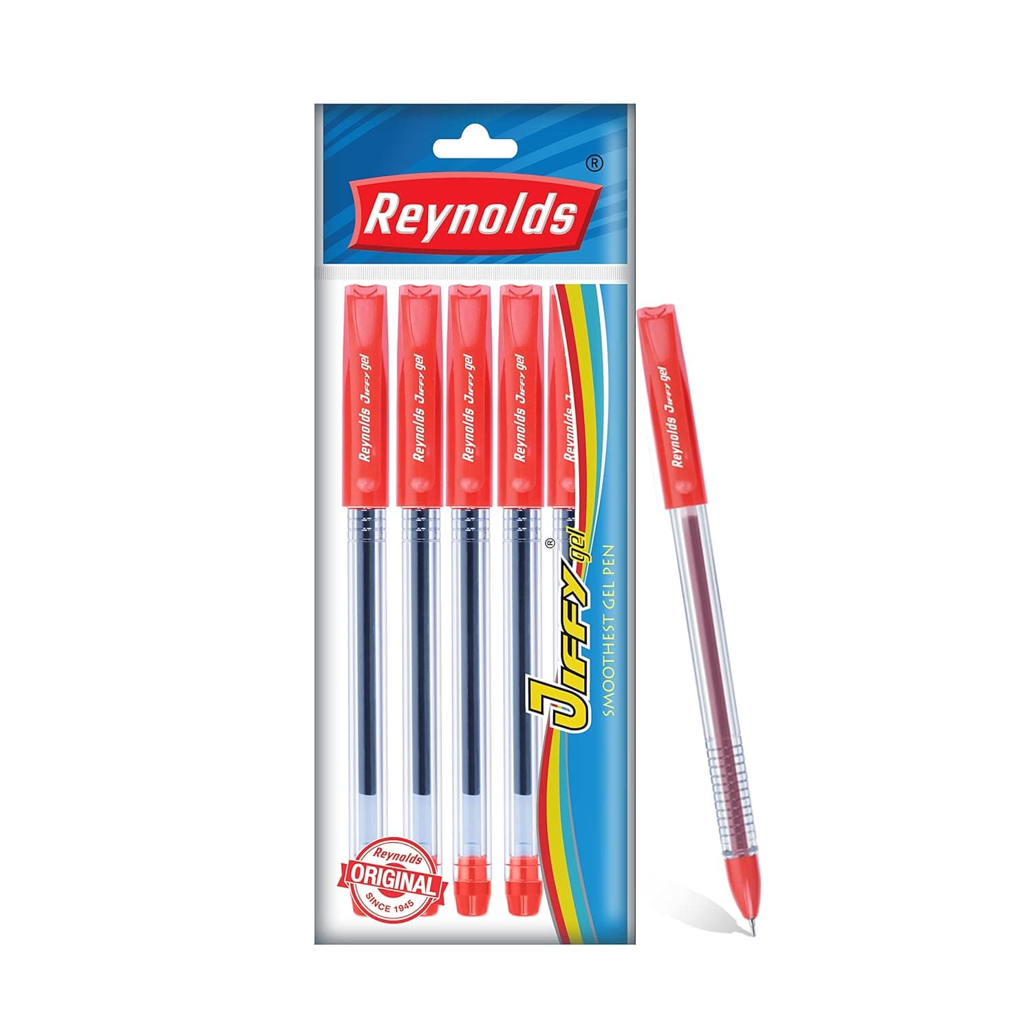 Reynolds Jiffy Gel Pen Red Pack Of 5