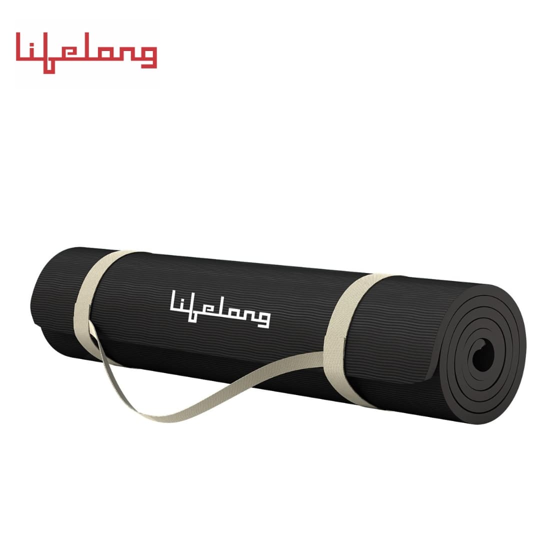 Lifelong  Yoga mat for Women & Men EVA Material 4mm Black