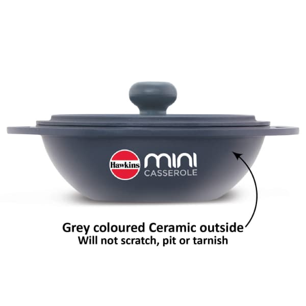 Hawkins 0.75 Litre Mini Round Casserole with Lid - Grey