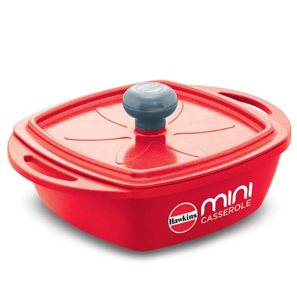 Hawkins 0.75 Litre Mini Square Casserole with Lid - Red