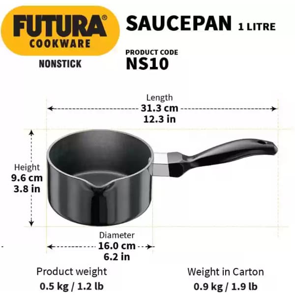 Hawkins Futura 1L Nonstick Saucepan