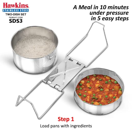 Hawkins Two-Dish Stainless Steel Cooker Separator