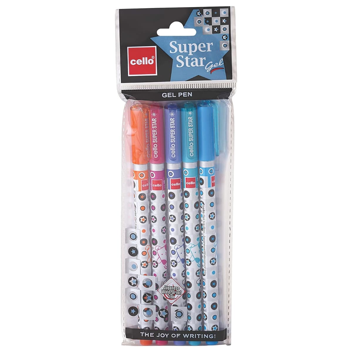 Cello Superstar Gel Pen Pack of 5 Blue