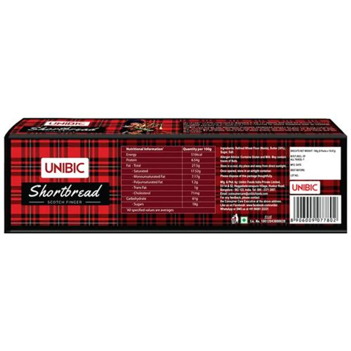 Unibic Cookies Shortbread Scotch Finger 100G Pack of 3