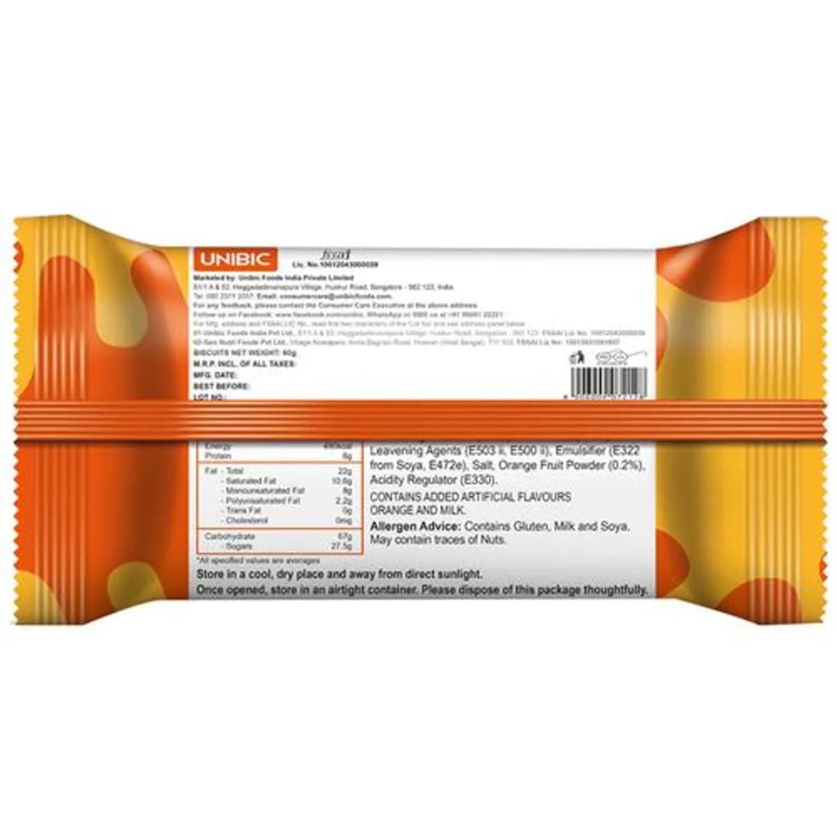 Unibic Orange Splash Cookie 50g Pack of 3