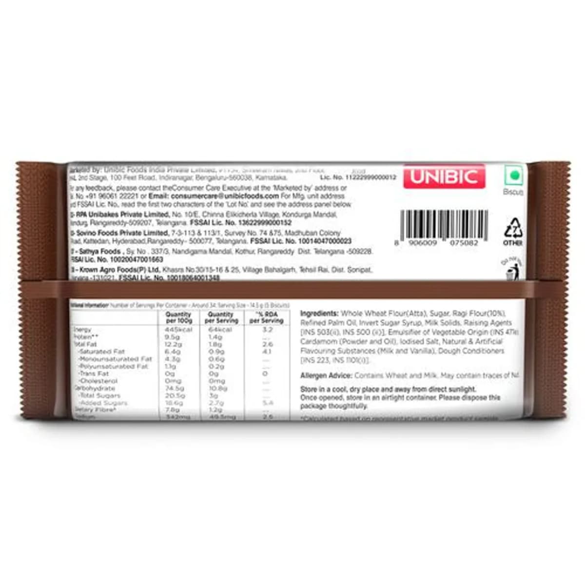 Unibic Thinz Ragi Marie 104Gm Pack of 3