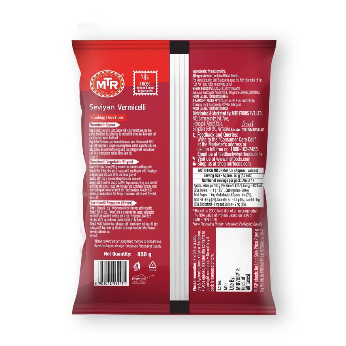 MTR Seviyan Vermicelli 850g