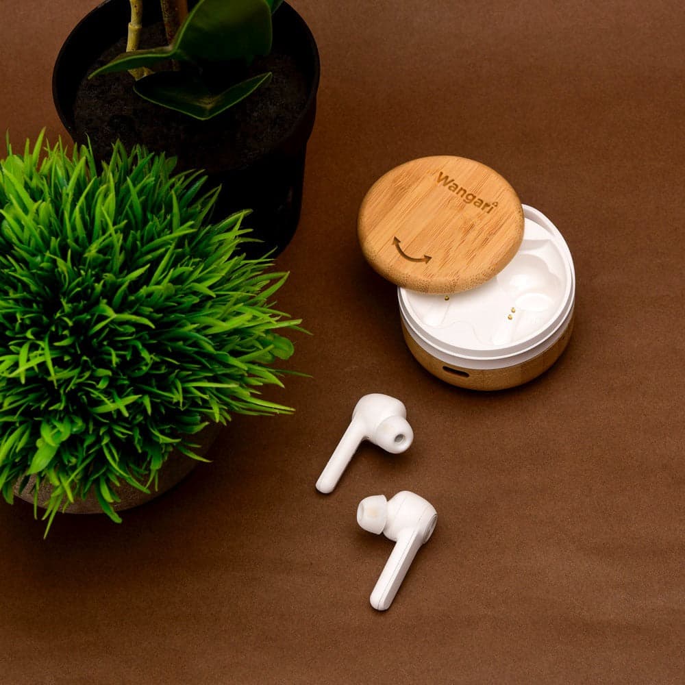 Wangari Cherry Bamboo Wireless Earbuds