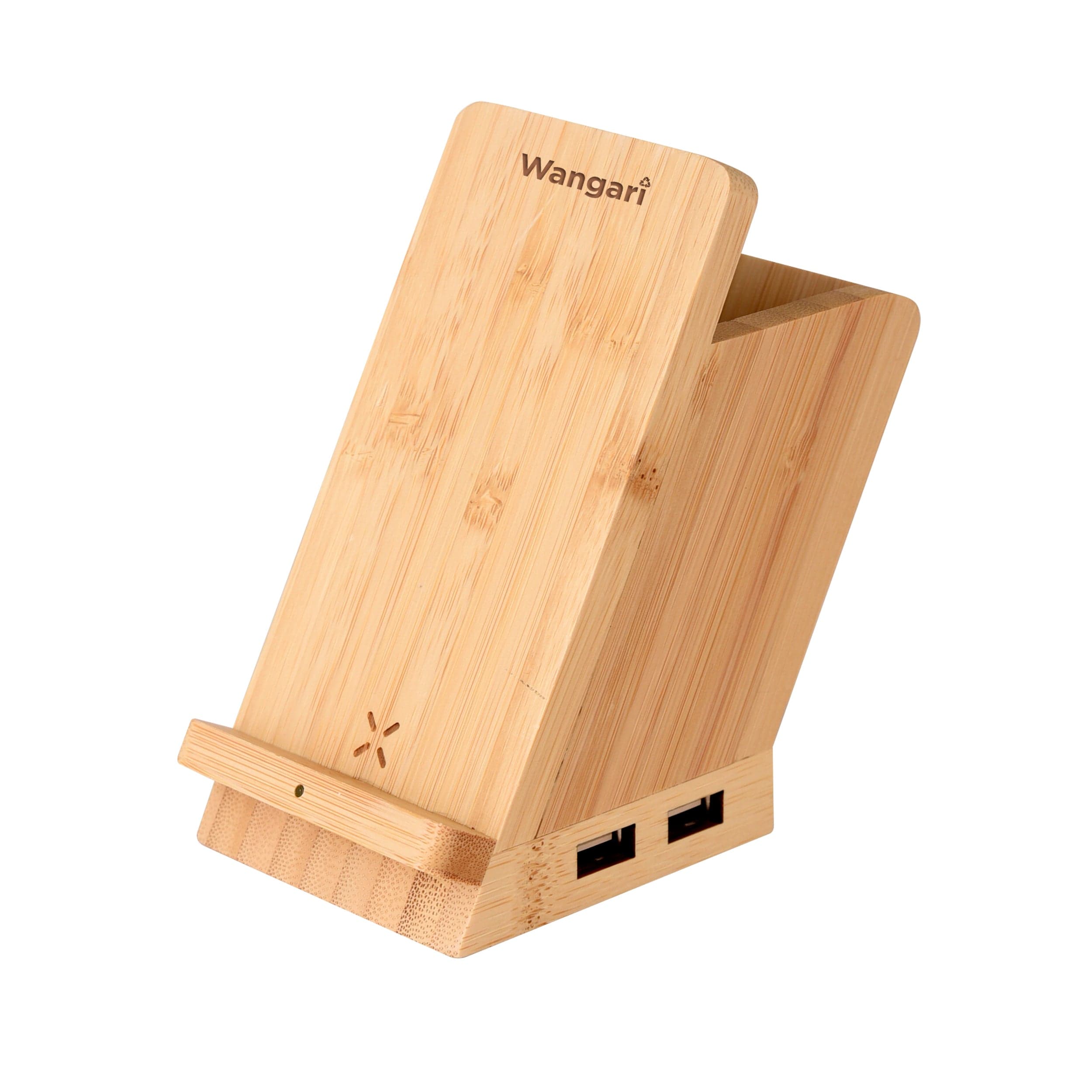 Wangari Maple 15W Wireless Charger & USB Hub With Pen Stand