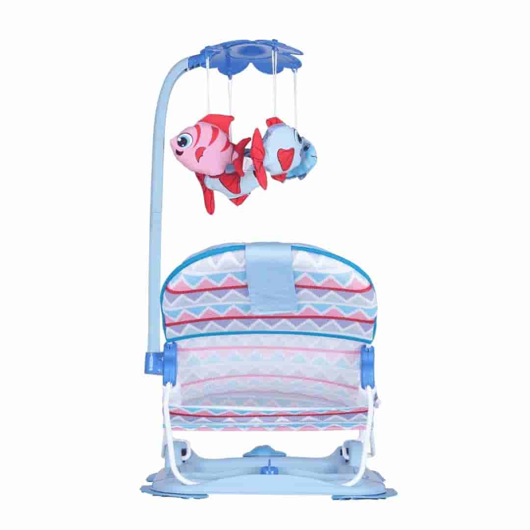 Steelbird Anti Skid Compact Comfy Baby Bather With Toys-Blue