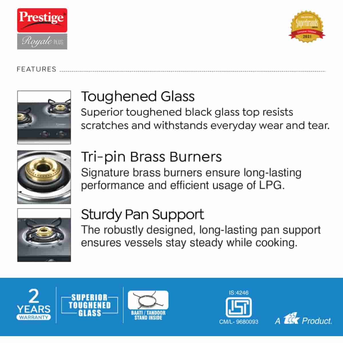 Prestige 40513 Royal Plus GT 03 Gas Stove