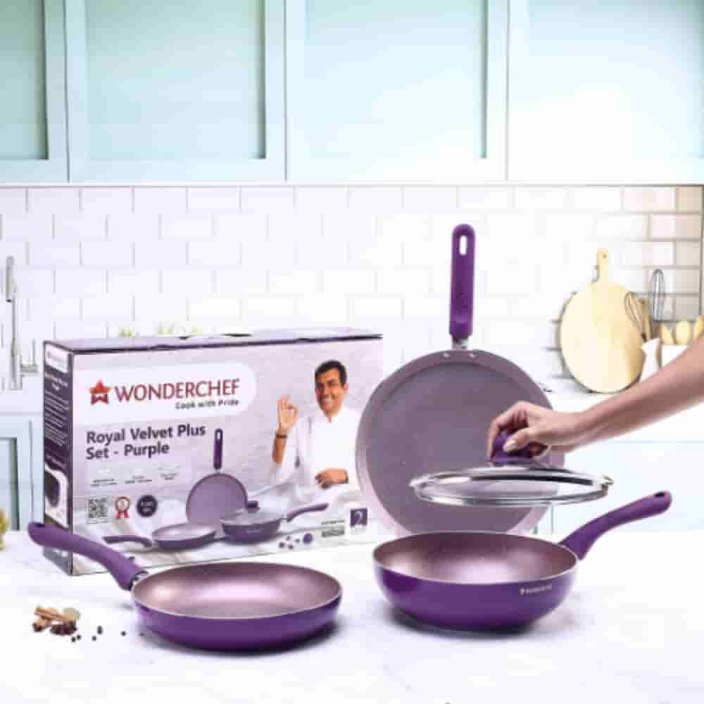 Wonderchef Non-stick Cookware Set (Purple)