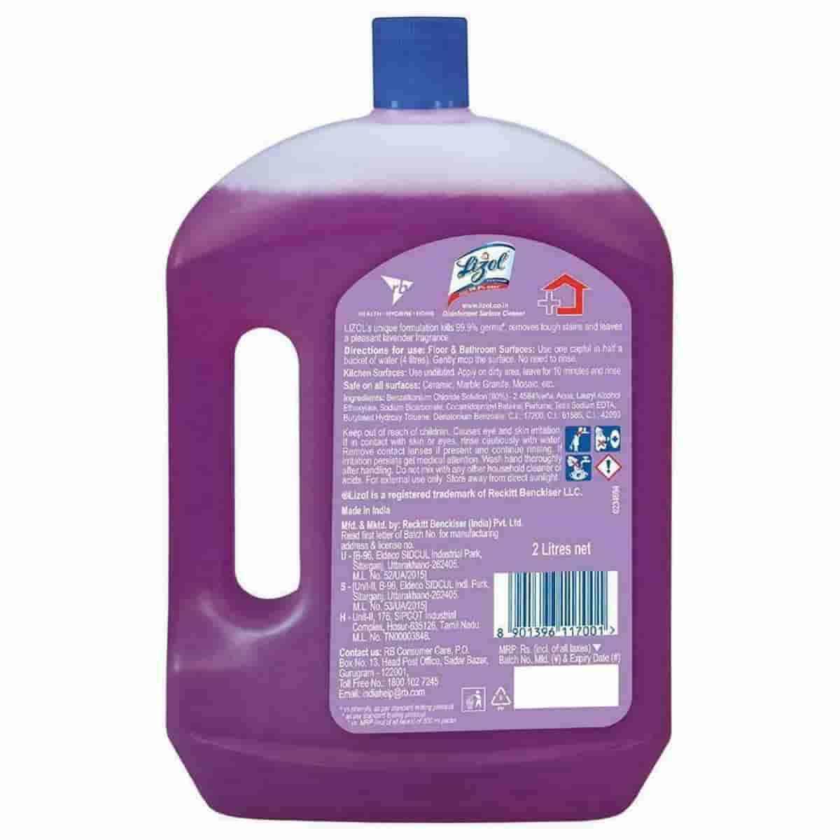 Lizol Disinfectant Surface Cleaner Lavender 2 L