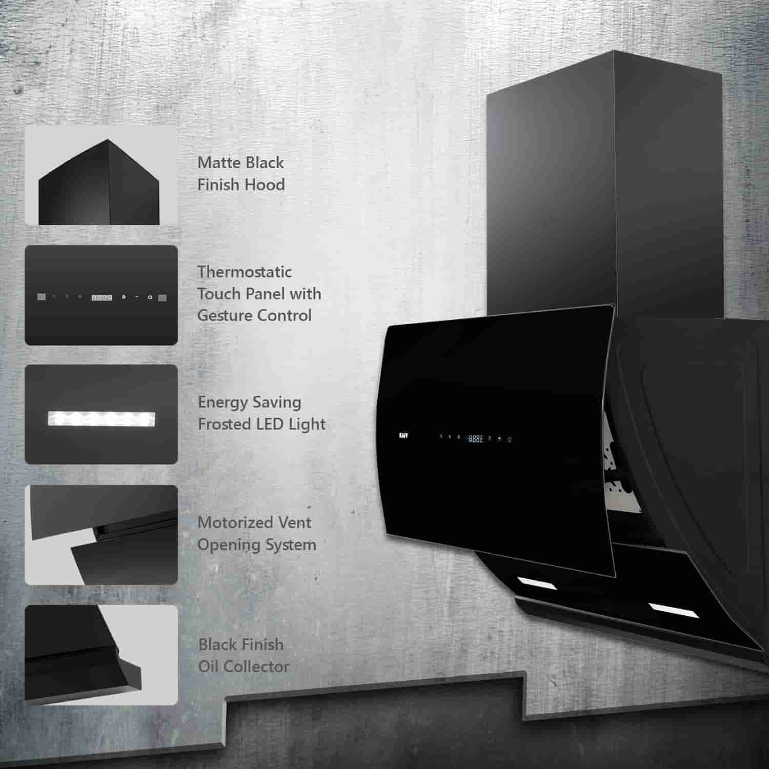 Kaff LYRA DHC 60 Filter less Auto Clean Slant Kitchen Chimney