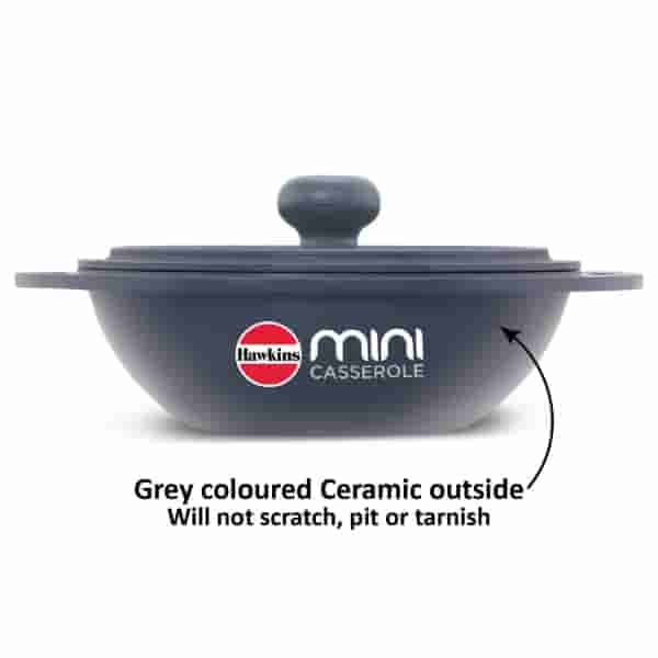 Hawkins 0.75 Litre Mini Round Casserole with Lid - Grey